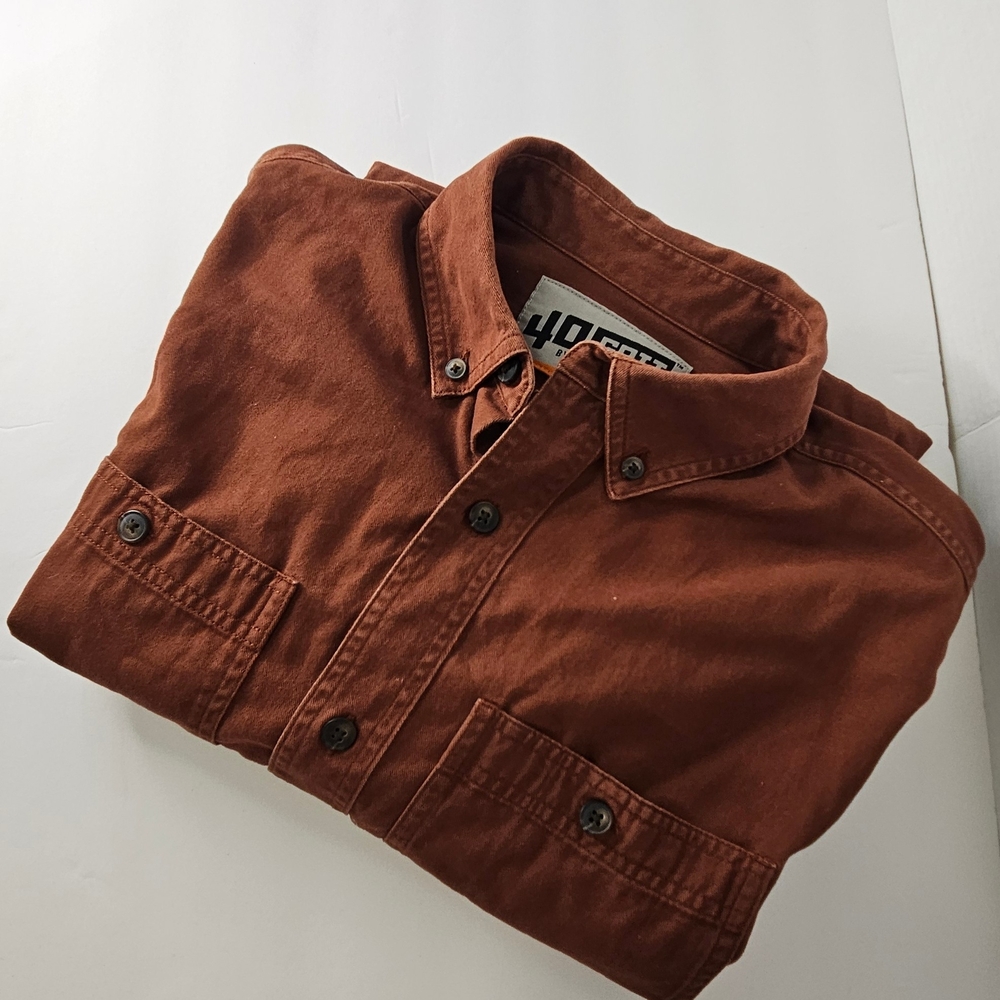 Men's 40 Grit by Duluth Trading Twill Short Sleeve Work Shirt - Rust - Medium